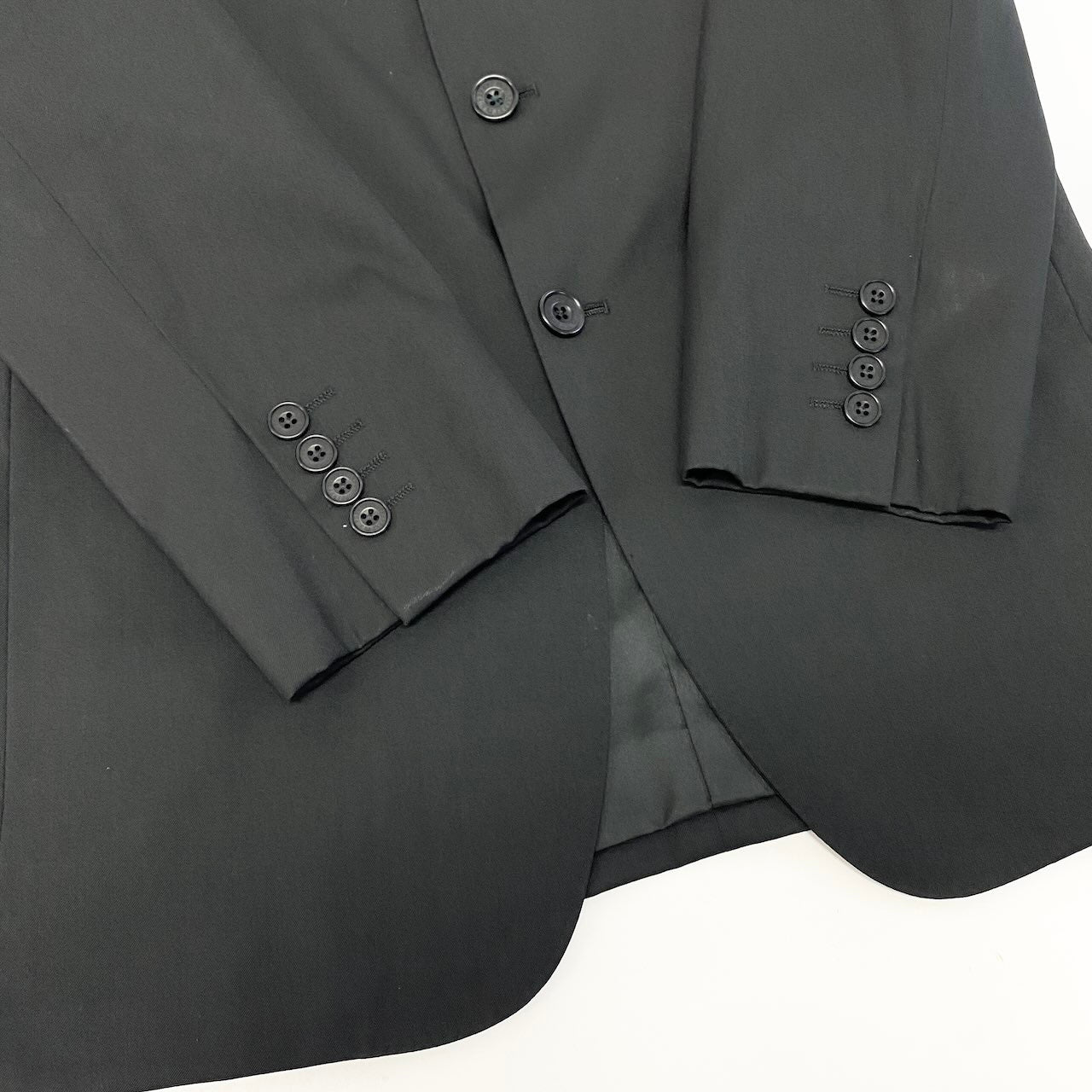 66d27 【美品】 BURBERRY BLACK LABEL バーバリー ブラックレーベル セットアップスーツ シングルスーツ 3B 無地 メンズ 紳士服 ビジネス 38R ブラックo07t