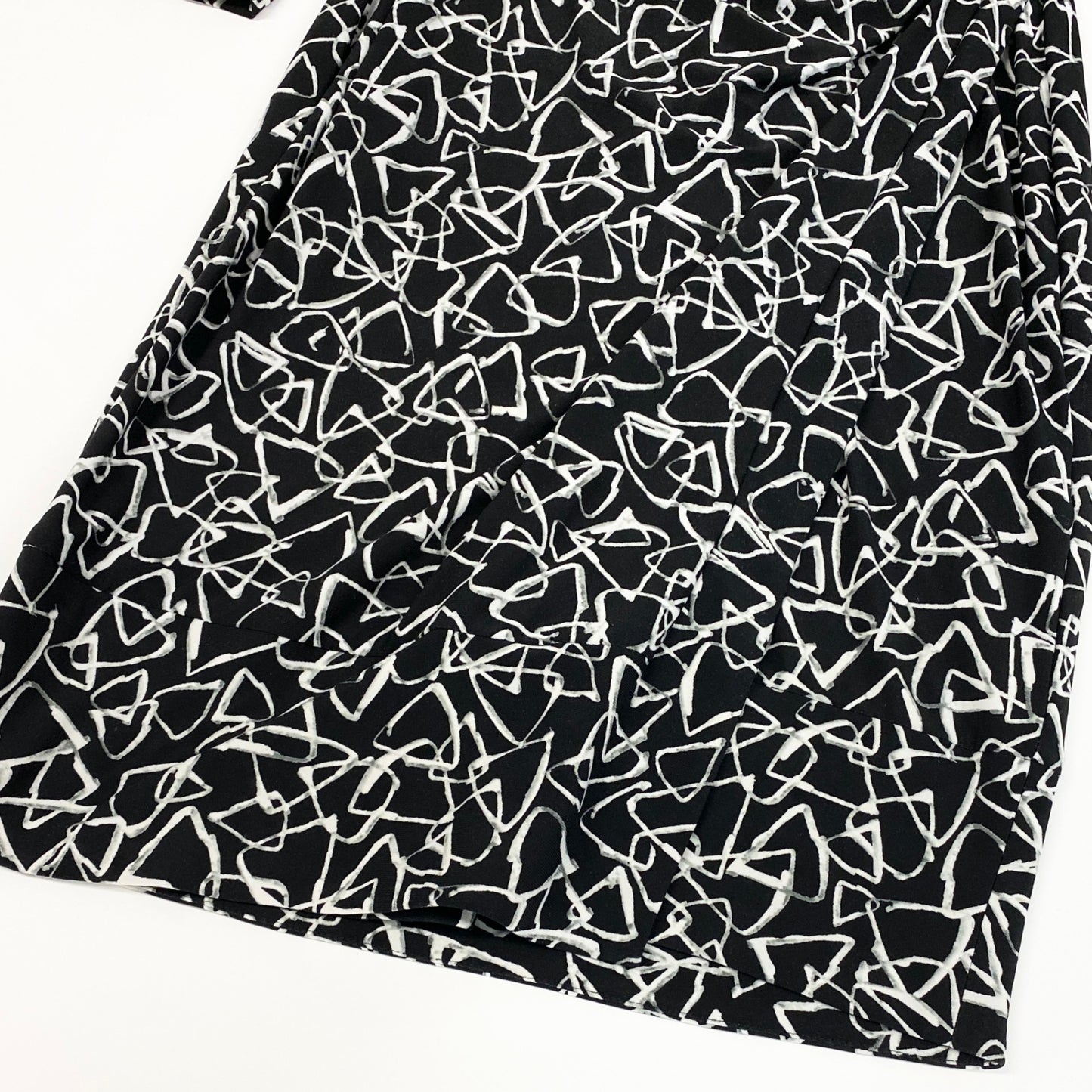 40d16 LAUREN RALPH LAUREN ローレン ラルフローレン フロントクロス ドレスワンピース タイトワンピース 総柄 ストレッチ サイズ2 ブラック レディース 女性用u02t