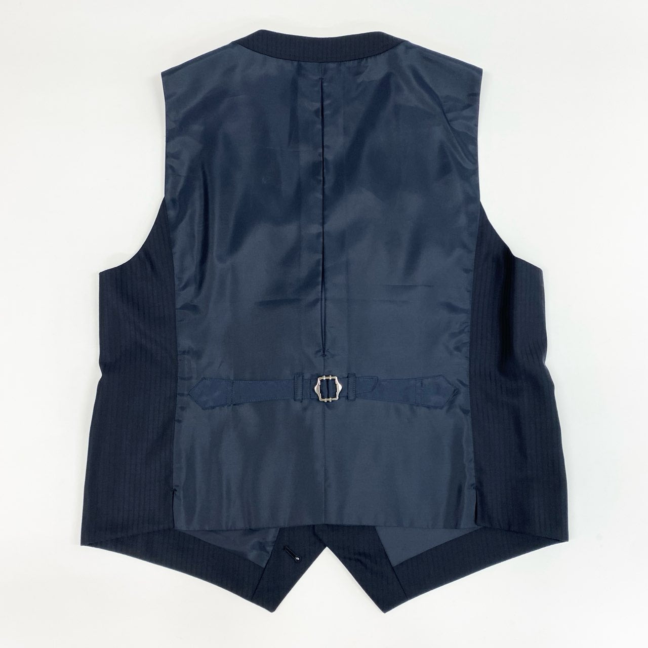 59j6 《極美品》 NICOLE Selection ニコルセレクション 大きいサイズ 3ピース スリーピース シングルスーツ 2釦 ストライプ柄 ビジネス フォーマル 52 ネイビーu02t
