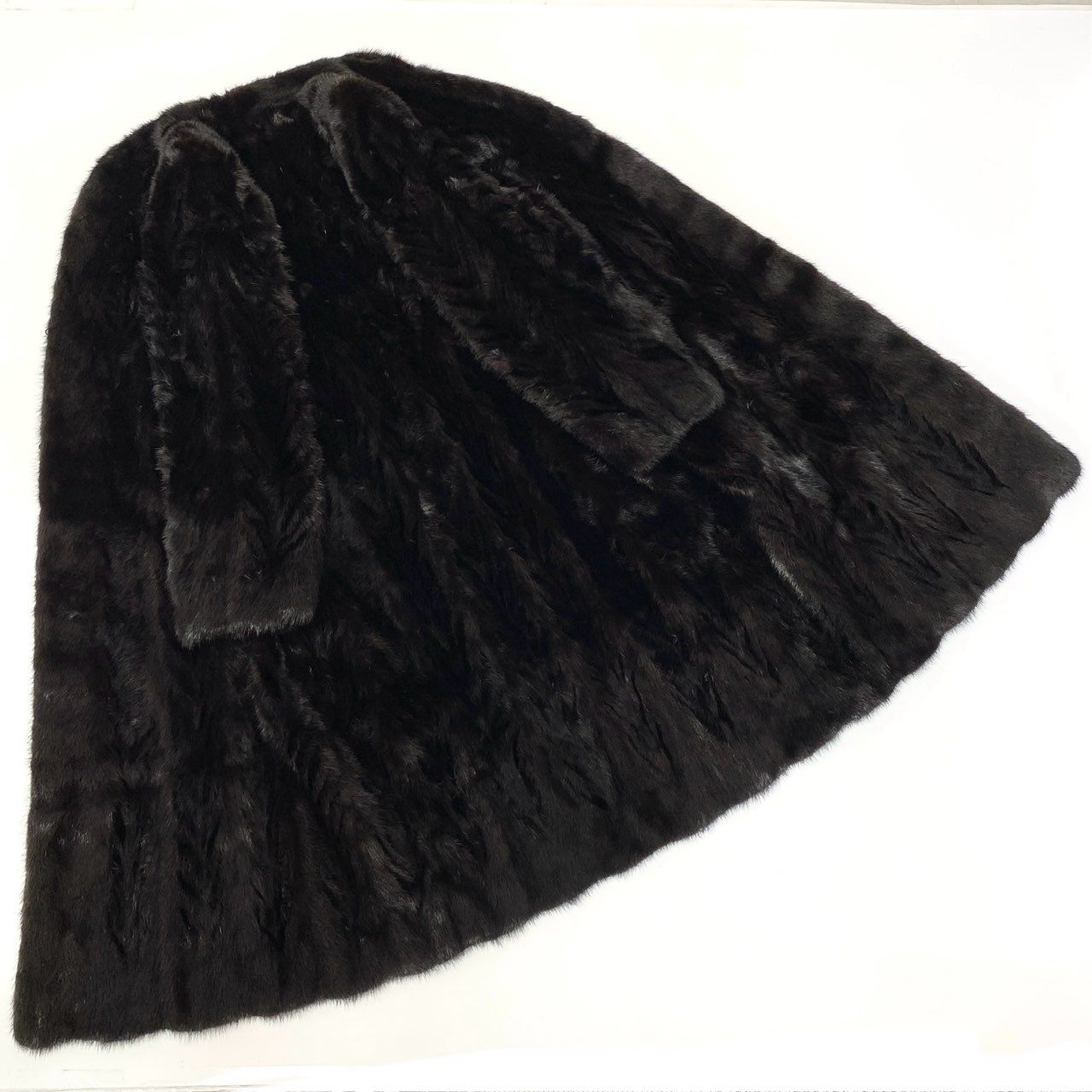 21a24 EMBA エンバ 希少デザイン ダークミンク 丈110cm 超ロングコート サイズ11 ブラック ダークブラウン 本毛皮 Mink Fur Long Coatt18r