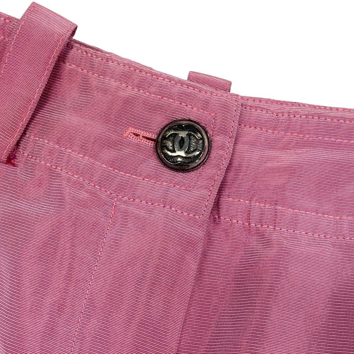 Ch28 CHANEL シャネル 1996年 カーゴパンツ ワイドパンツ P08824 38 メタリックピンク シルクu02t