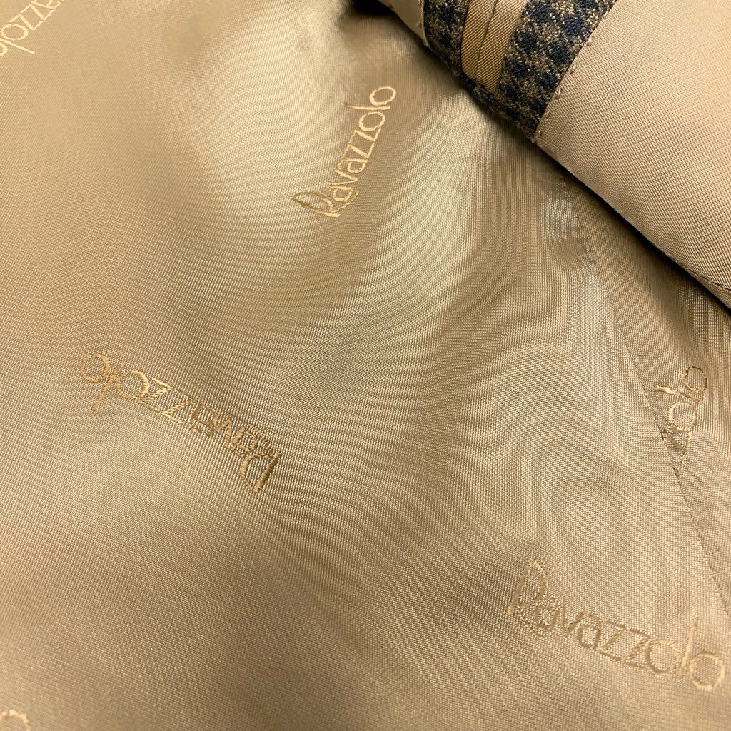 13l27 Ravazzolo ラヴァッツォーロ ロロピアーナ生地 テーラードジャケット カシミヤジャケット チェック柄 メンズ 紳士服 46 ブラウン系 カシミア100％o07t