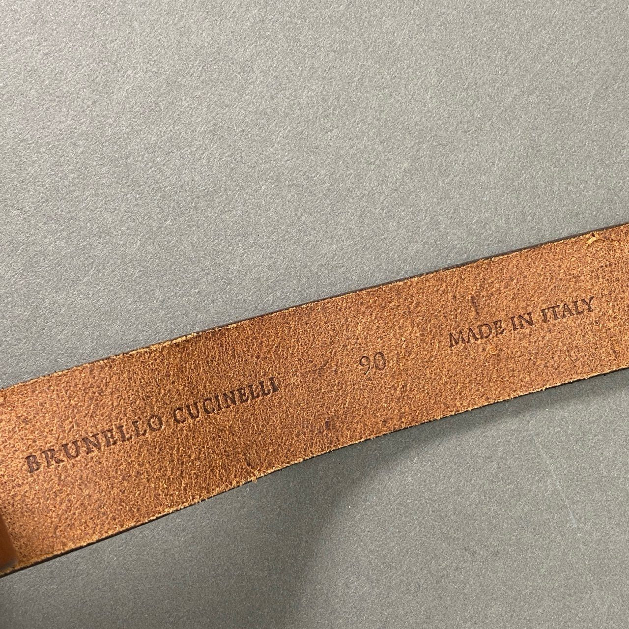 h3-2 BRUNELLO CUCINELLI ブルネロクチネリ リングベルト 90 ブラウン レザー Leather Belt イタリア製 小物