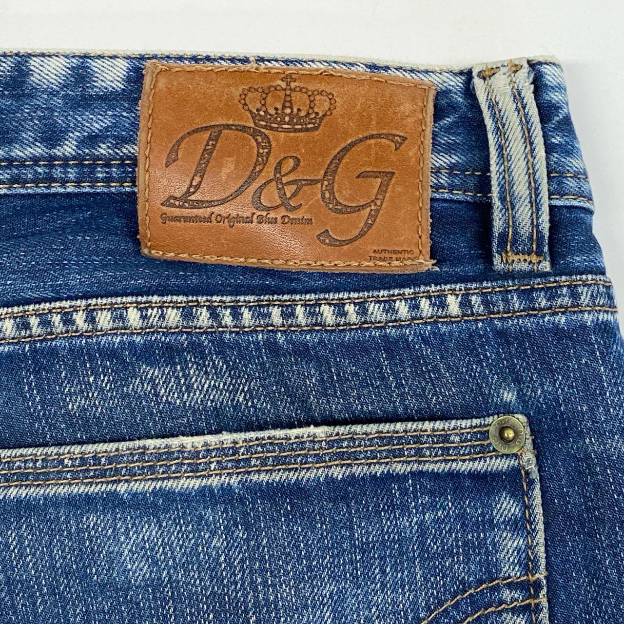 29l14 D＆G DOLCE＆GABBANA ディーアンドジー ドルチェアンドガッバーナ デニムパンツ ダメージ加工 ボタンフライ 34サイズ インディゴ コットン100％ メンズo07t