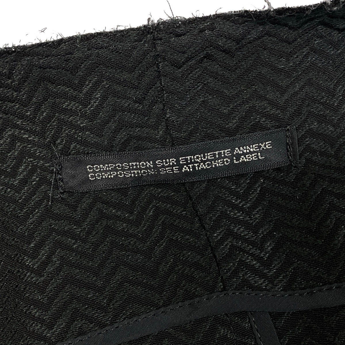 Ah6 yohji yamamoto ヨウジヤマモト femme 1998年 ランウェイ着 ノーカラージャケット  FJ-J08-261 XS ブラック レーヨン リネンu02t