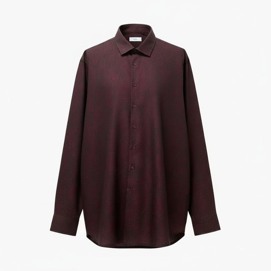 73e18 ETRO エトロ ロングスリーブシャツ ペイズリー柄 総柄 イタリア製 48サイズ パープル メンズ 男性用u02t