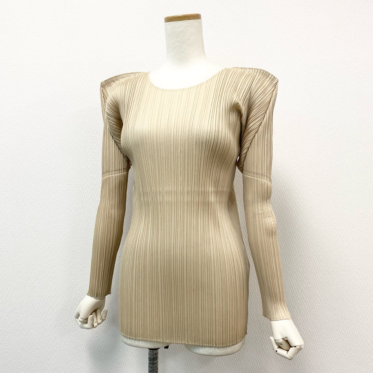 24d3 PLEATS PLEASE プリーツプリーズ イッセイミヤケ プリーツカットソー 長袖トップス 変形デザイン PP04-JK602 サイズ3 イエロー  ポリエステル100％ レディース 日本製