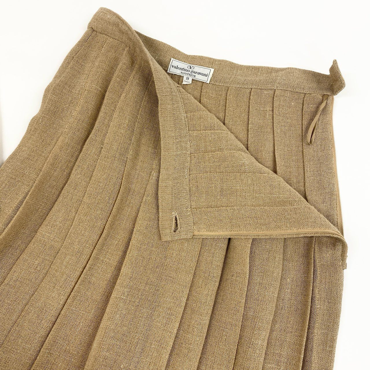 31b12 VINTAGE VALENTINO ヴィンテージ ヴァレンティノ ロゴ刺繍 半袖ポロシャツ プリーツスカート Logo Embroidered Set Up 8 ベージュ レディースk02i