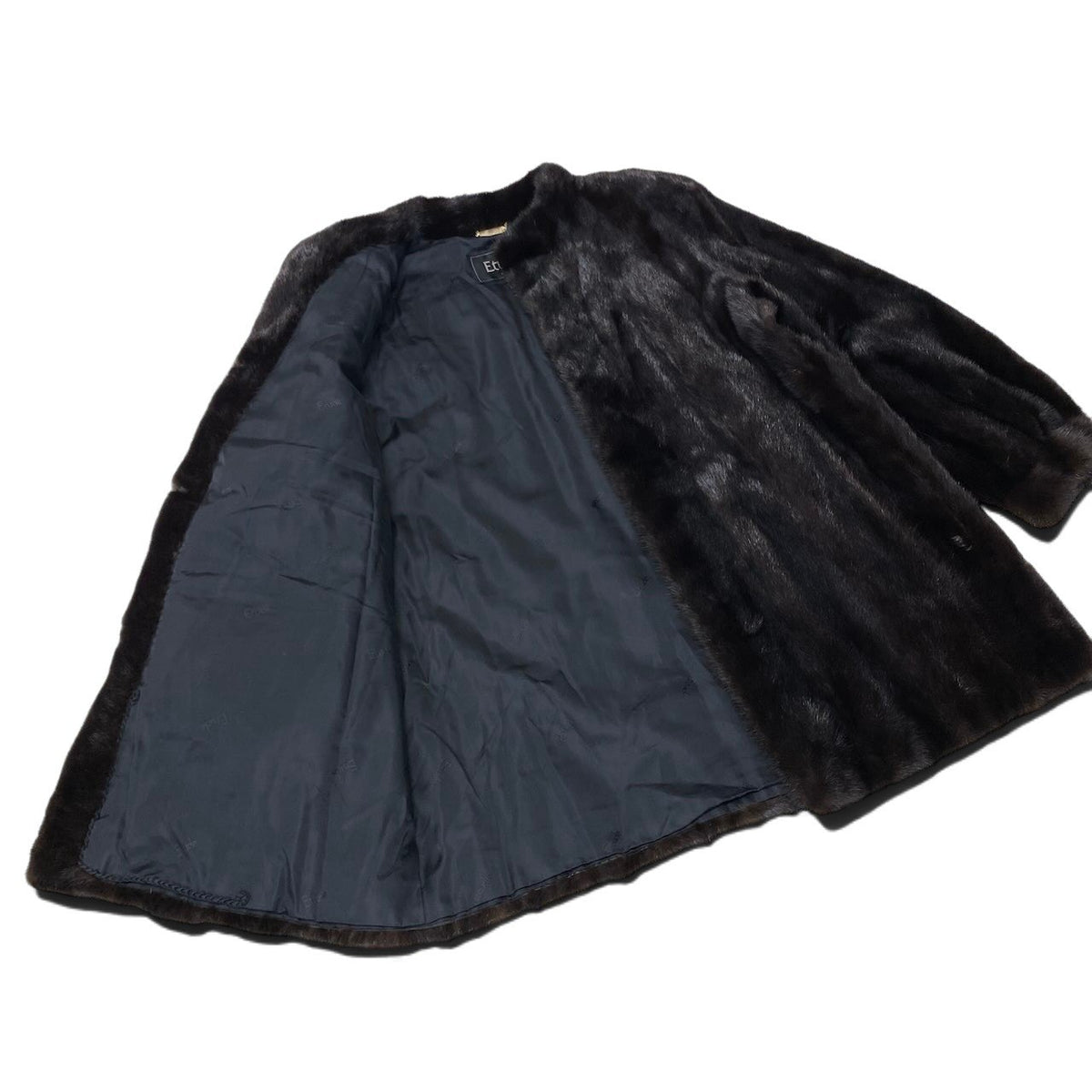 30i21 Etude マホガニーミンク ファーコート サイズ13 ダークブラウン 本毛皮 Mink Fur Coat リアルファー ノーカラーt18r