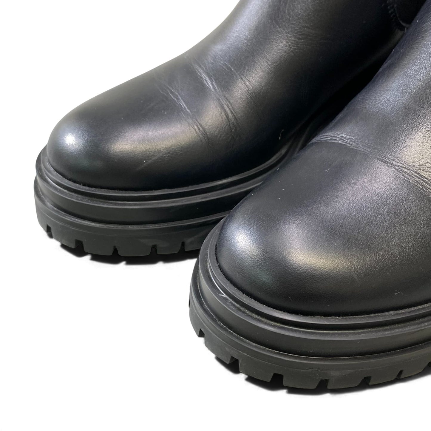 1L11 Gianvito Rossi ジャンヴィトロッシ サイドゴアブーツ サイズ38 1/2 ブラック レザー レディース 女性用 靴k02i