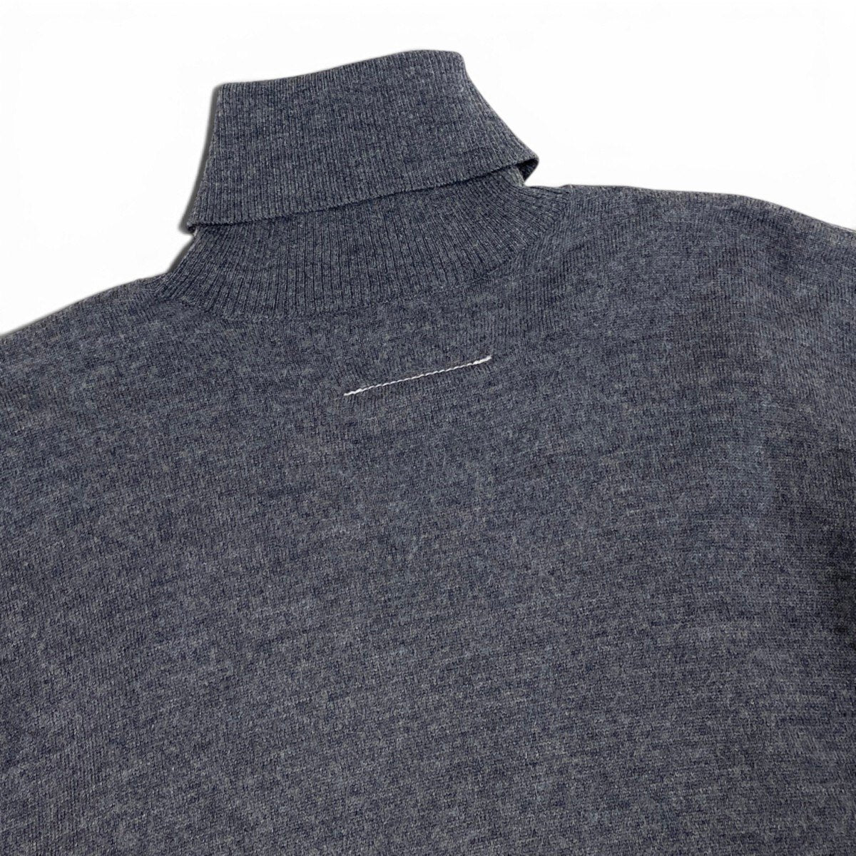Ii4 【美品】MM6 Maison Margiela 反転ロゴ タートルネック ニットセーター Mサイズ グレー ブラック レディース 女性用u02t