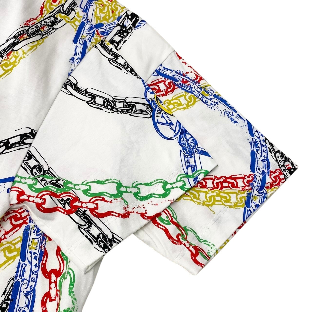 Ig6 LOUIS VUITTON ルイヴィトン 21年 チェーンプリント Tシャツワンピース LVロゴ RW212W FO8 FLDR53 サイズXS ホワイト レディースk02i