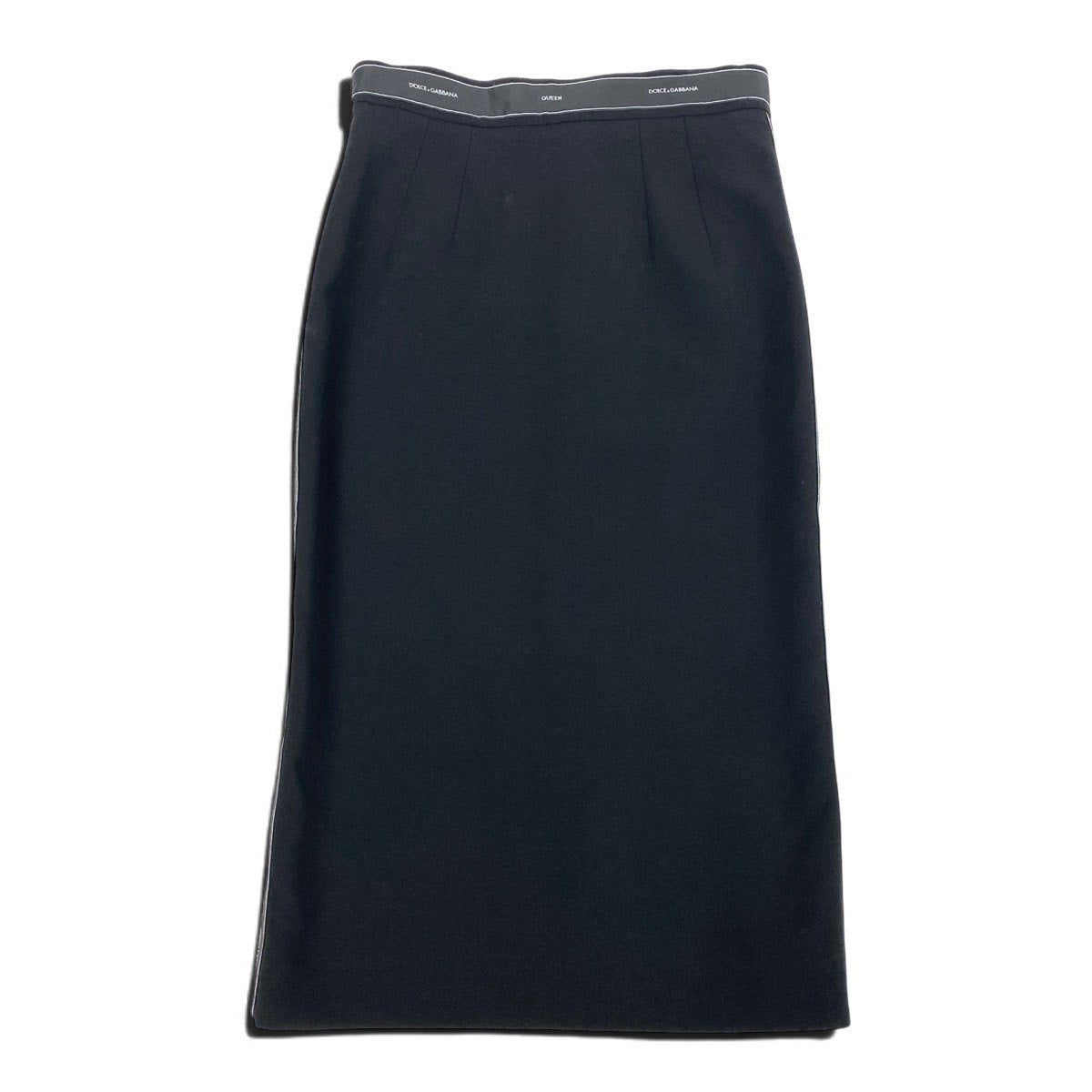 h17 【美品】DOLCE&GABBANA ロングスカート サイドライン 42サイズ ブラック レディース 女性用k02i