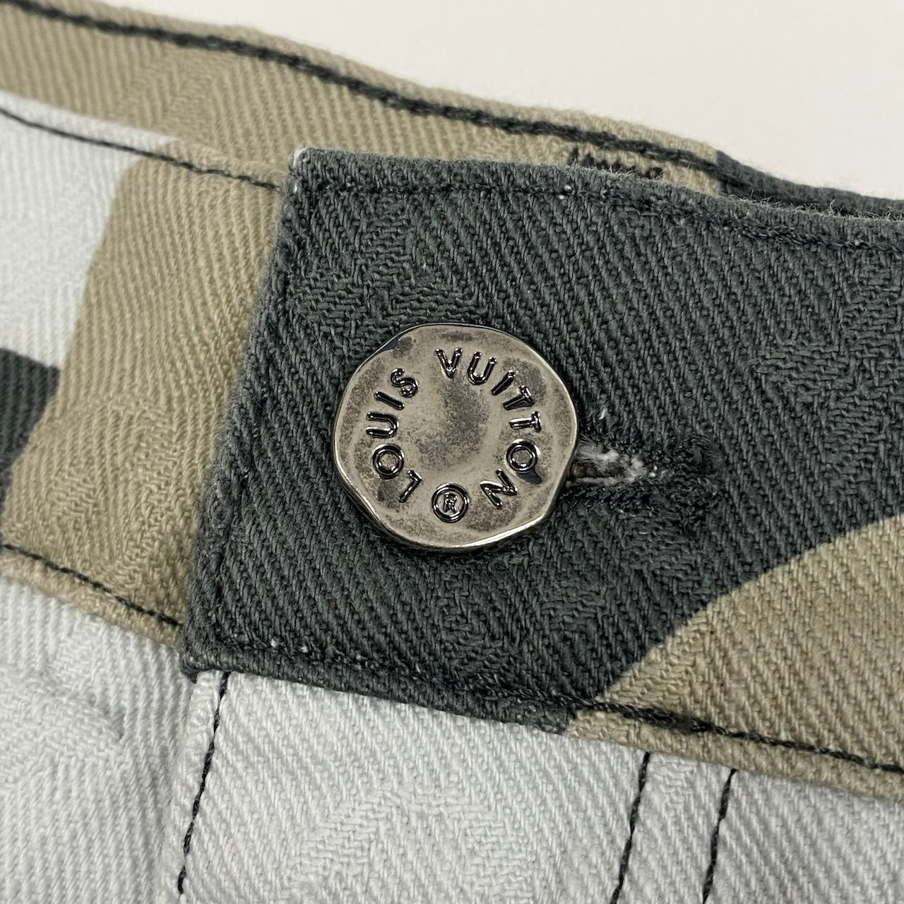 Id2 《美品》 LOUIS VUITTON ルイヴィトン Kid Super メイドトゥオーダー デニムパンツ Made To Order Denim Pants サイズ34 グレー LV モノグラムt18r