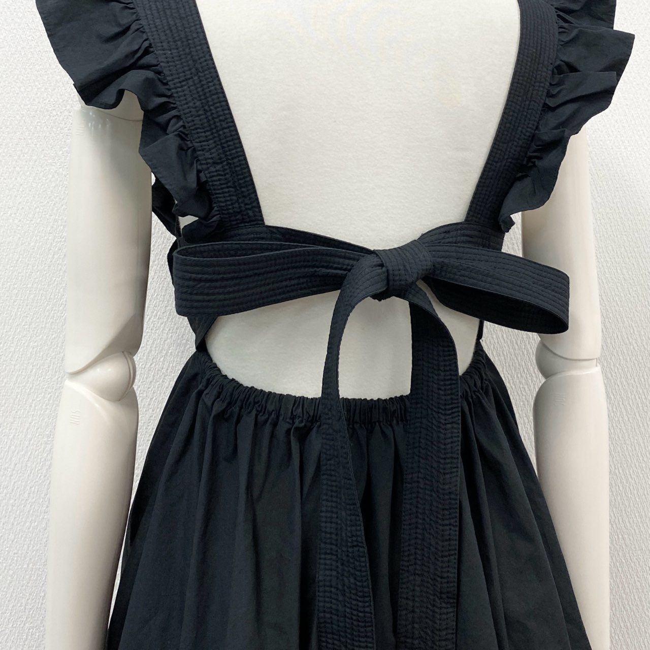 21f17 SELF-PORTRAIT セルフポートレイト ノースリーブ フリルトップス ビスチェ スクエアネック 20S-SS20-014BT 2 ブラック コットン