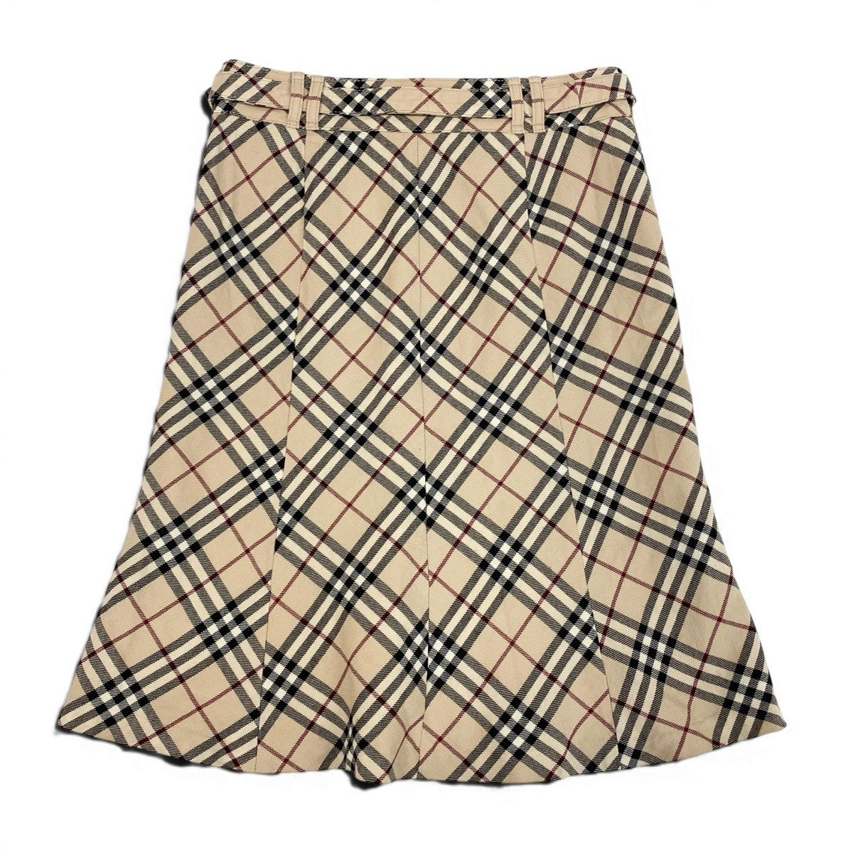 Ig19 BURBERRY LONDON BLUE LABEL バーバリーロンドン ブルーレーベル ノバチェック フレアスカート サイズ38 ベージュ レディースo07t
