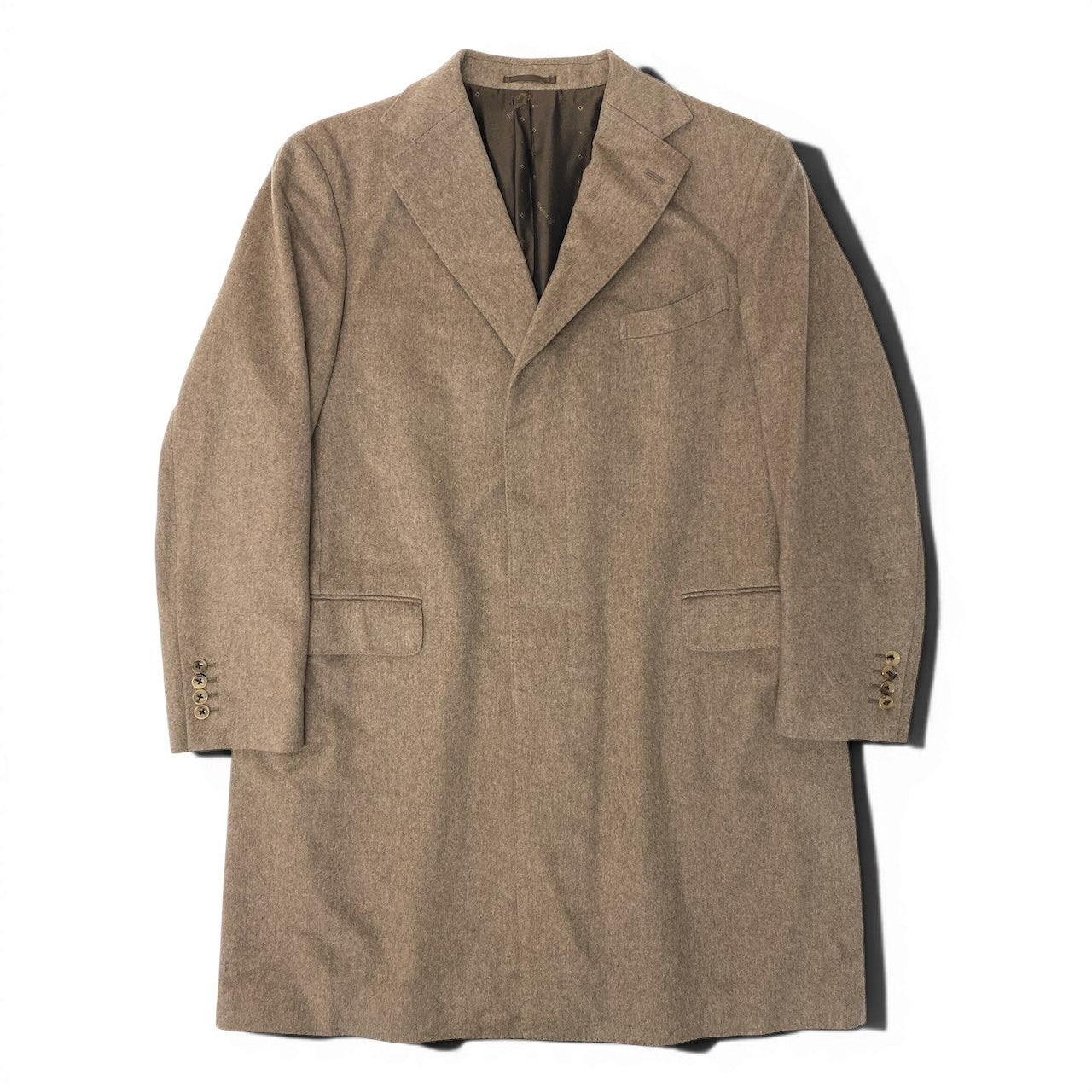 50e8 Ermenegildo Zegna エルメネジルド ゼニア カシミヤチェスターコート ジャケットコート オンワード樫山 Royal Custom ブラウン カシミヤ100％ メンズ 男性用u02t
