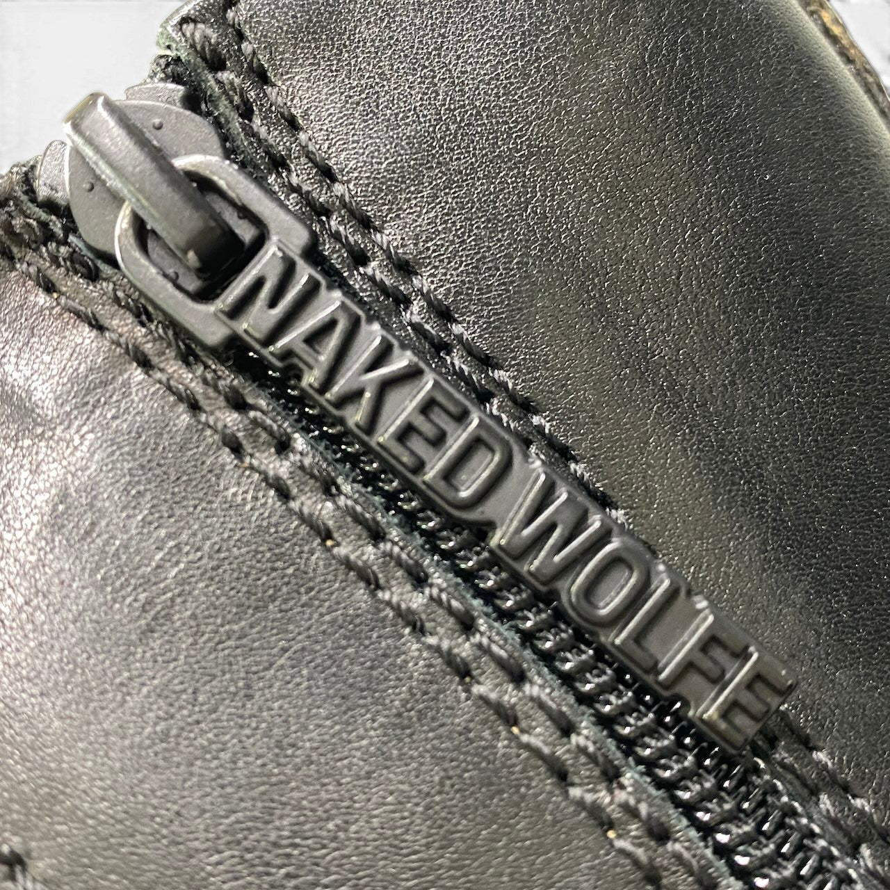1e21 NAKED WOLFE ネイキッドウルフ レザーブーツ レースアップブーツ サイドジップ タンクソール ロングブーツ アッパーレザー メンズ 男性用 42 ブラックo07t