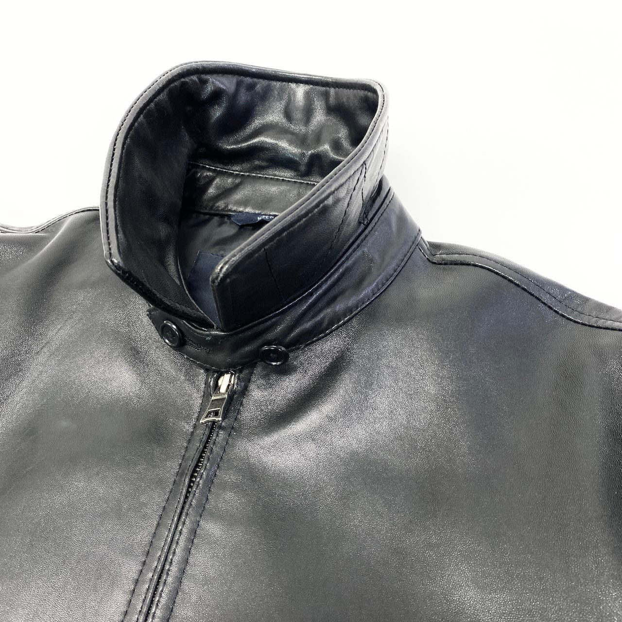 26e11 《美品》 NAUTICA ノーティカ レザージャケット サイズM / L相当 ブラック 本革 Leather Jackett18r