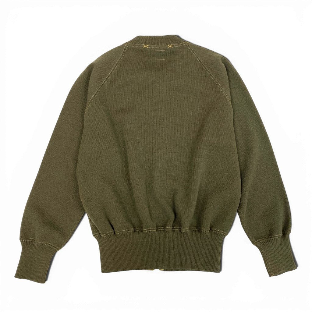 34l24【美品】 BUZZ RICKSON`S バズリクソンズ ニットブルゾン フライトジャケット  ウールニット製の袖付き BR90259 Type C-2 40 オリーブ ウール100％ メンズ 紳士服o07t