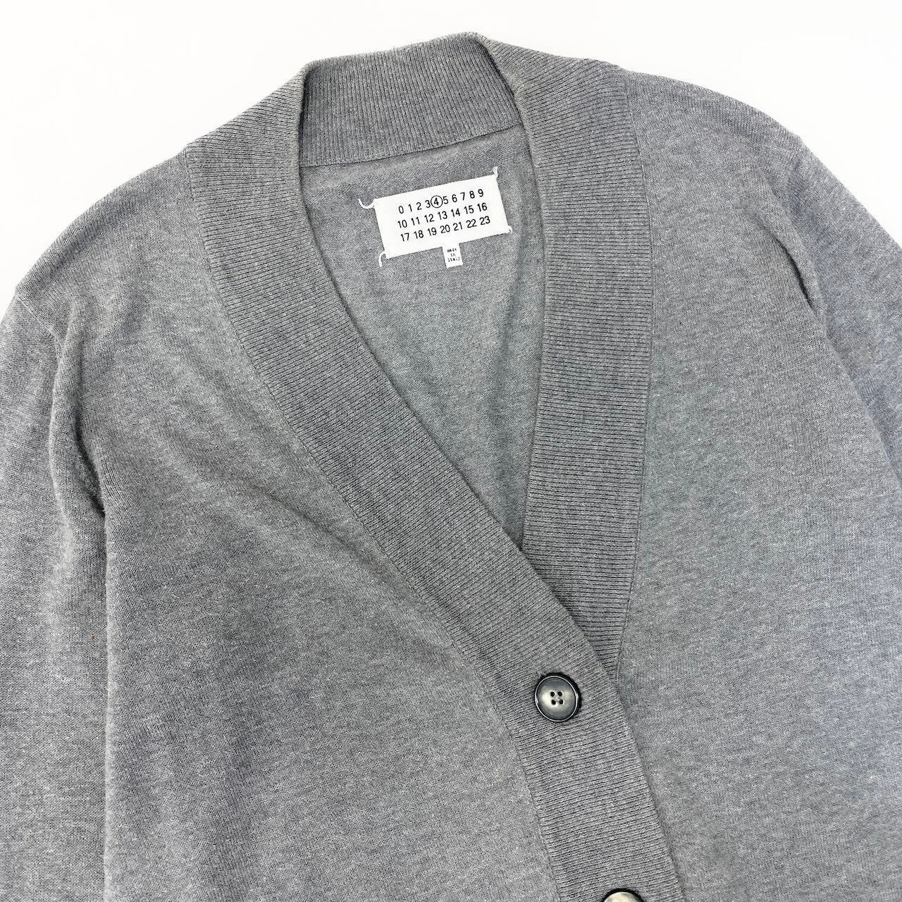 23e11 Maison Margiela メゾンマルジェラ エルボーパッチカーディガン ニットセーター 異素材切替 イタリア製 Sサイズ グレー コットン100％ レディース 女性用t18r