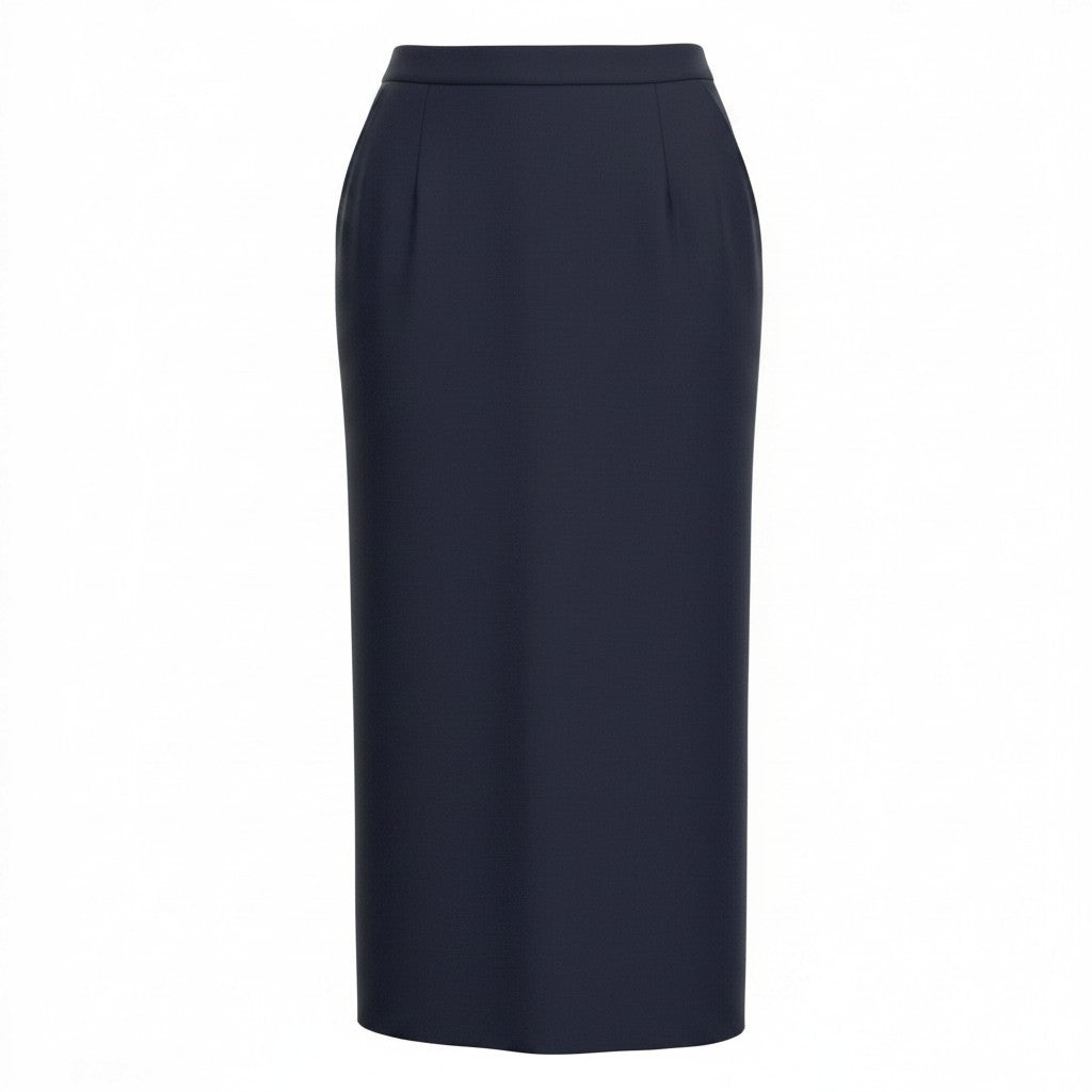 30f6 A  Yohji Yamamoto ヨウジヤマモト バックスリット ロングスカート FG-S02-100 サイズ1 ネイビー ウール100％ レディース 女性服u02t