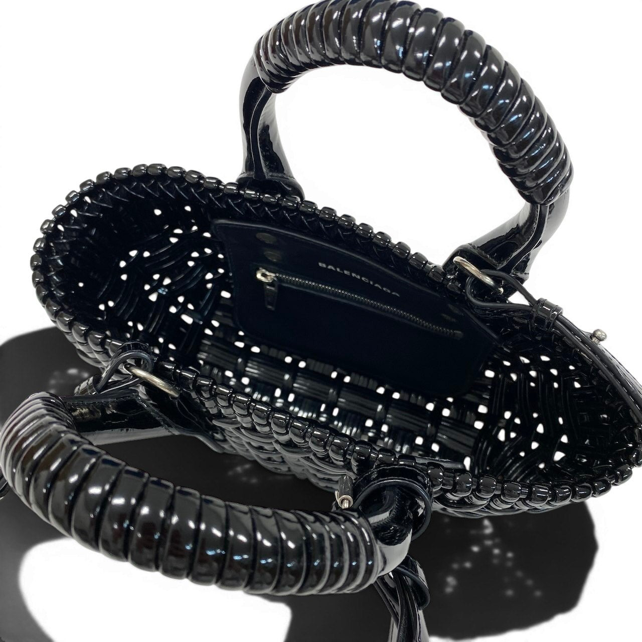 e4 《極美品》 BALENCIAGA バレンシアガ 2WAY ビストロ XXS バスケットバッグ ブラック Bistro Basket Bag Blackt18r