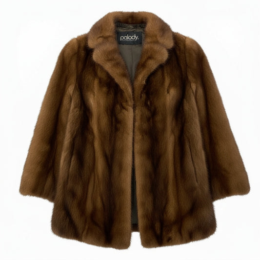 35a15 palody パステルミンクコート サイズ9 茶系 本毛皮 Pastel Mink Fur Coat ポケット有t18r