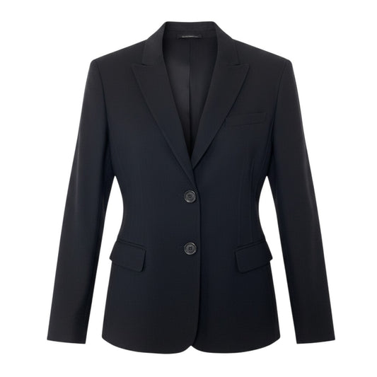 93h3 ARMANI COLLEZIONI アルマーニコレツィオーネ テーラードジャケット 伸縮ストレッチ フォーマル サイズ44 ブラック レディース 女性用o07t