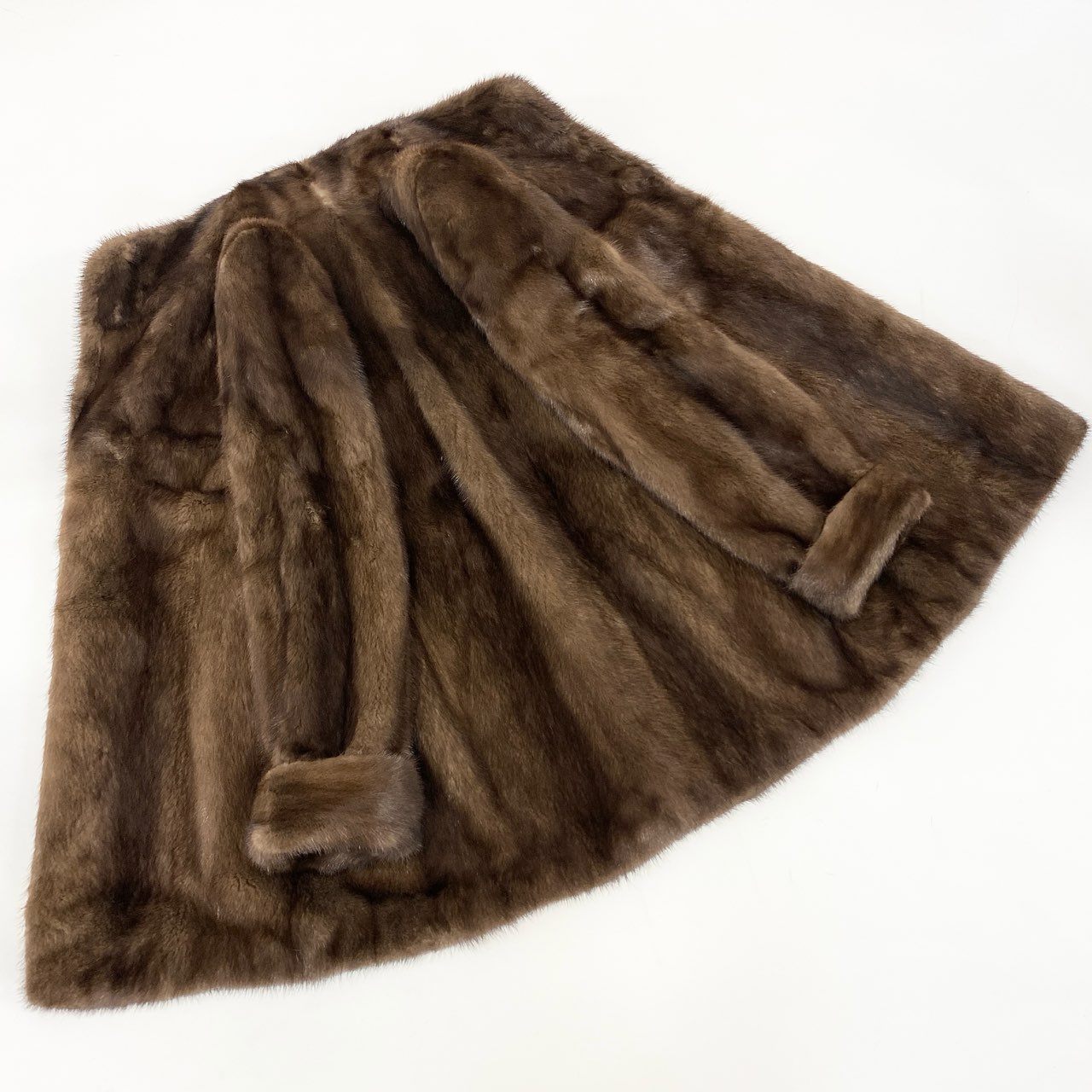 27j22 デミバフミンク リアルファーコート 裏地刺繍 F ブラウン 本毛皮 セミロング MINK FUR 最高級t18r