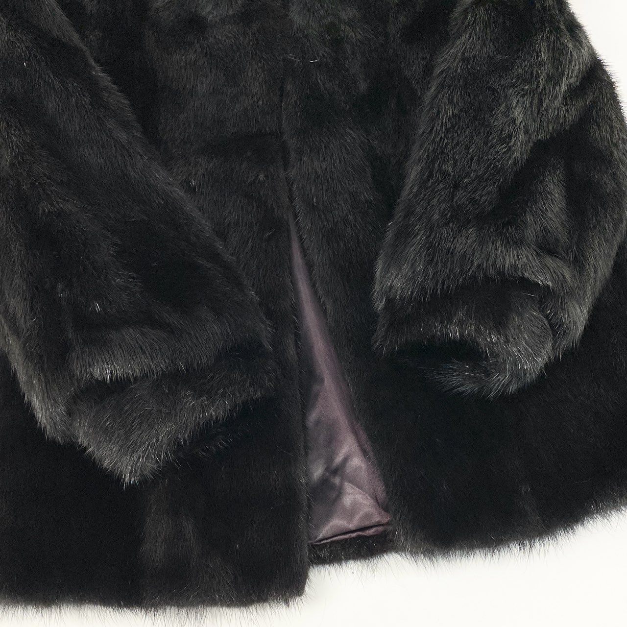 16a21 SAGA MINK サガミンク 銀サガ ダークミンク ファーコート サイズ13 ブラック 最高級本毛皮 Black Mink Fur Coatt18r