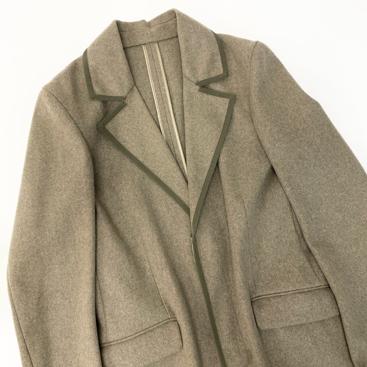 54b23 ALEXANDER McQUEEN アレキサンダーマックイーン archive アーカイブ ウールカシミヤ混チェスターコート ロングコート パイピング ベージュ メンズ 男性用u02t