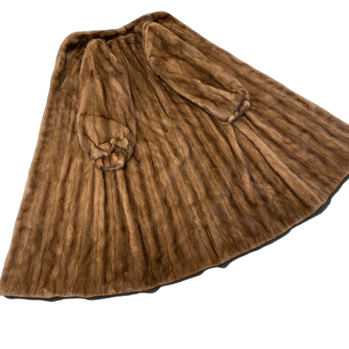 73i19 デミバフミンク ロングコート 丈110cm サイズF 茶系 本毛皮 Mink Fur Long Coat リアルファーt18r