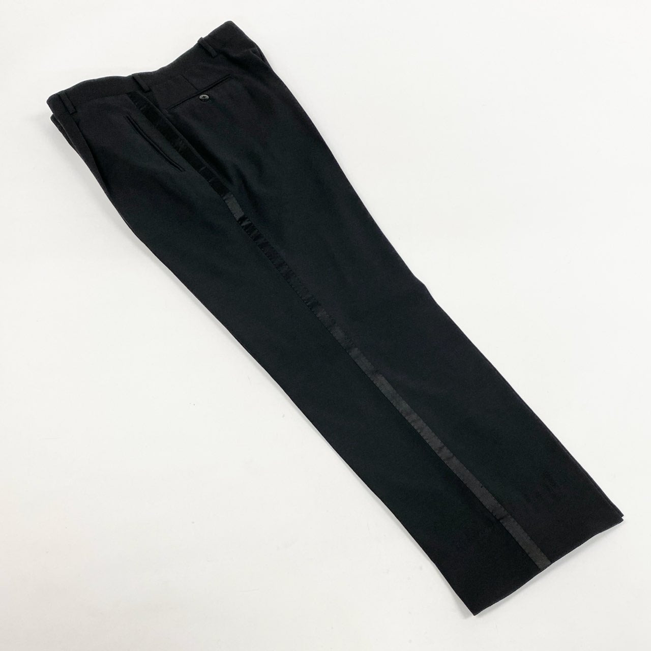 52l24 GIANNI VERSACE ジャンニ ヴェルサーチ タキシード セットアップ スーツ ジャケット パンツ 裏地総柄 50サイズ ブラック メンズo07t