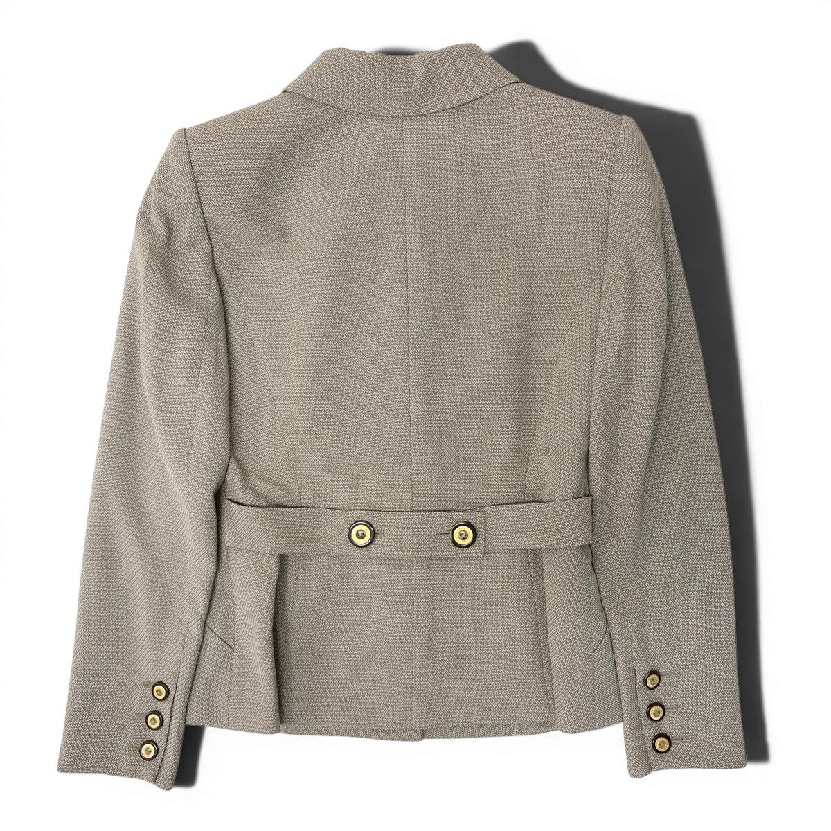 60f17 Christian Dior クリスチャンディオール ロゴボタン セットアップ ジャケットスカート Mサイズ ベージュ ウール レーヨン レディースo07t