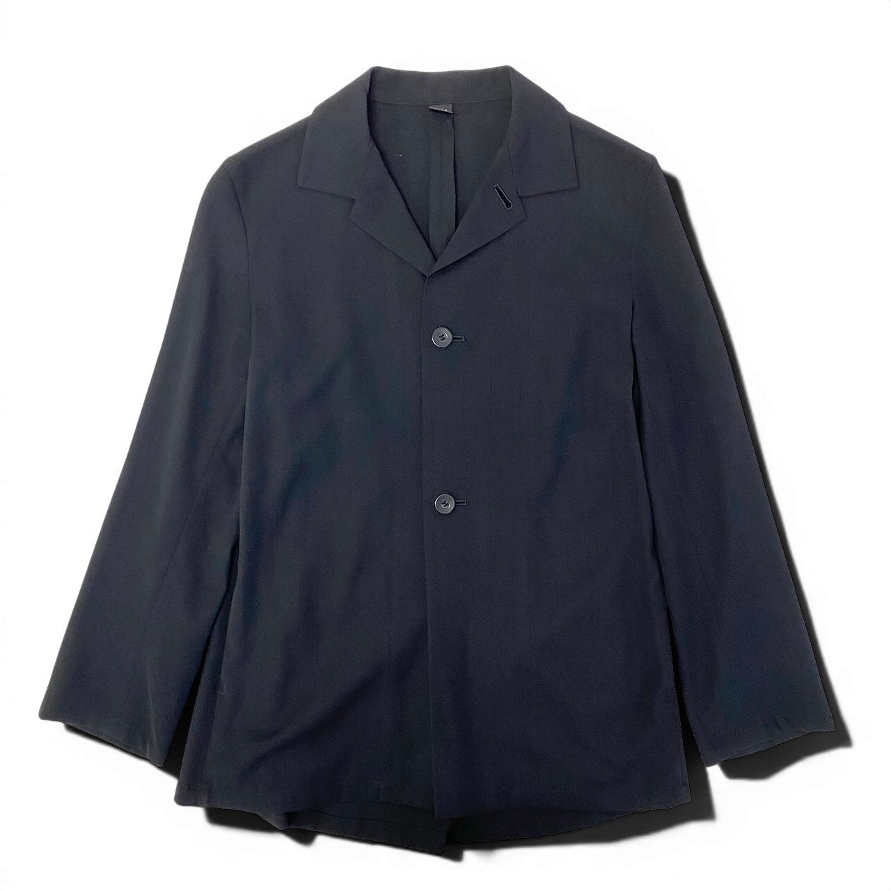 Ae27 Y`s ワイズ シャツジャケット 長袖シャツ ポケット有 サイズＭ ブラック ウール100％ レディース 女性服o07t