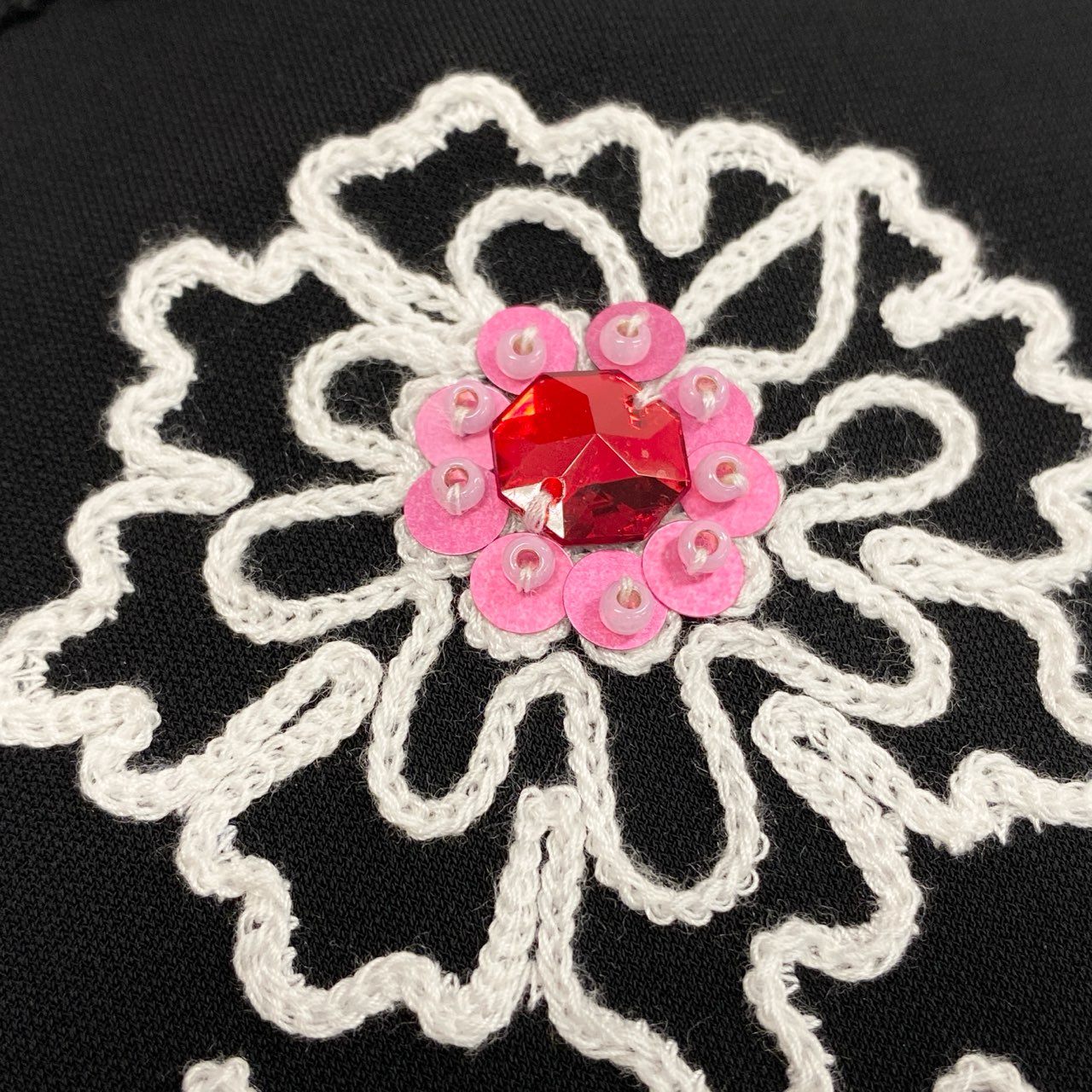 41k26 《美品》 TOKUKO 1er VOL トクコプルミエヴォル ノースリーブワンピース ロープ刺繍 スパンコール レース装飾 裾チュール レディース 女性用 9 ブラックu02t