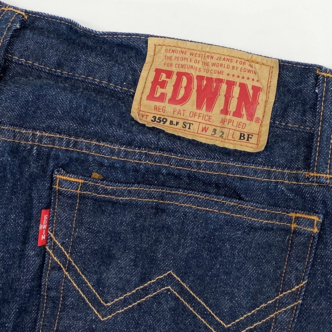 15h29 《美品》EDWIN エドウィン ストレートパンツ デニム ジーンズ ボトム パンツ コットン  EBF100 32サイズ インディゴ メンズ 男性用u02t