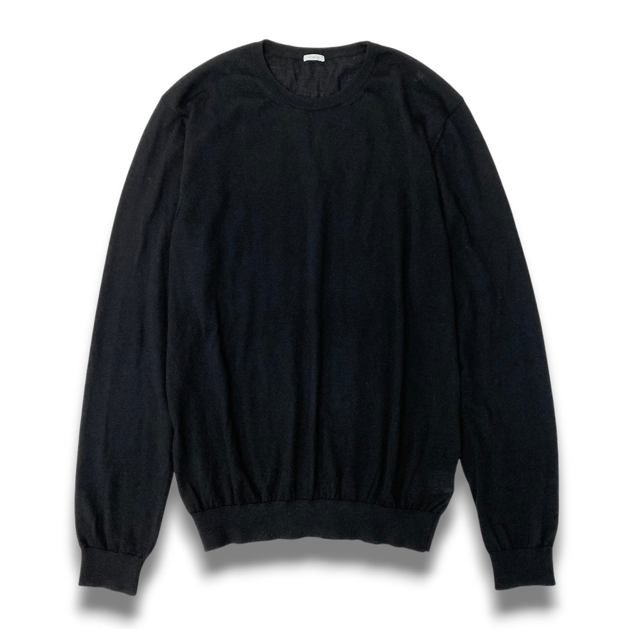 42c24 malo マーロ カシミヤニットセーター ロングスリーブニット トップス イタリア製 50サイズ ブラック カシミヤ100％ メンズ 男性用u02t