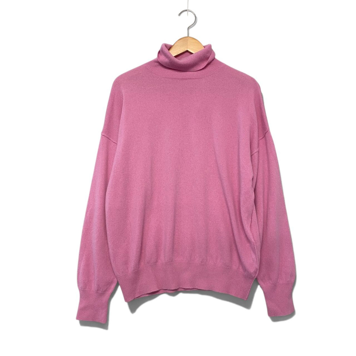 70i14 【美品】DESIGNWORKS デザインワークス ハイネックニットセーター カシミヤニット トップス 38サイズ ピンク カシミヤ100％ レディース 女性用u02t
