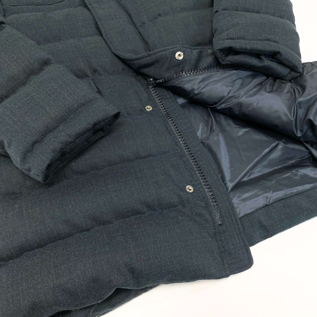 44k28 HERNO ヘルノ ダウンジャケット ダウンコート フーデッド アウター  50サイズ ネイビー メンズo07t