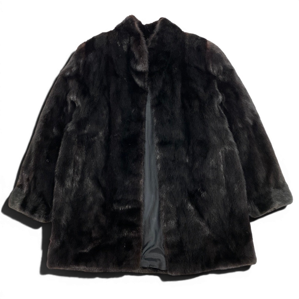 42g8 SAGA MINK ROYAL サガミンク ロイヤル 金サガ ダークミンク ロングコート サイズ11 ブラック 最高級本毛皮 Mink Fur Long Coatt18r