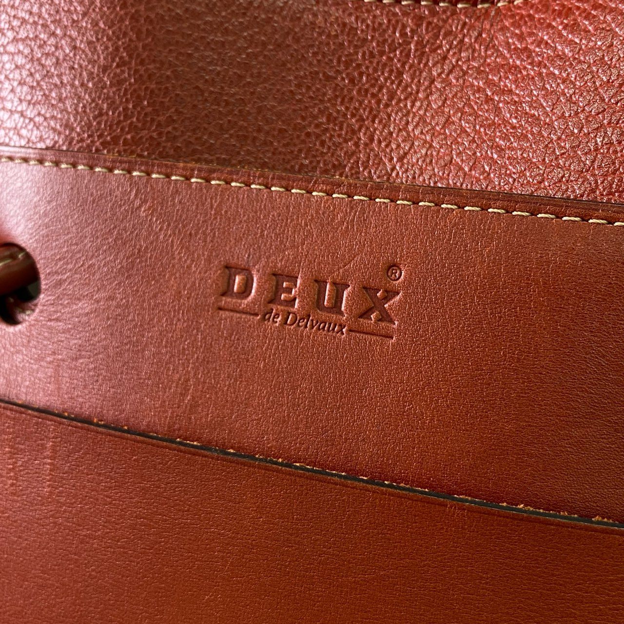 Aj28 DEUX de Delvaux デルヴォー レザーハンドバッグ レッド leather トートバッグ 本革 カバン 鞄 Hand Bag