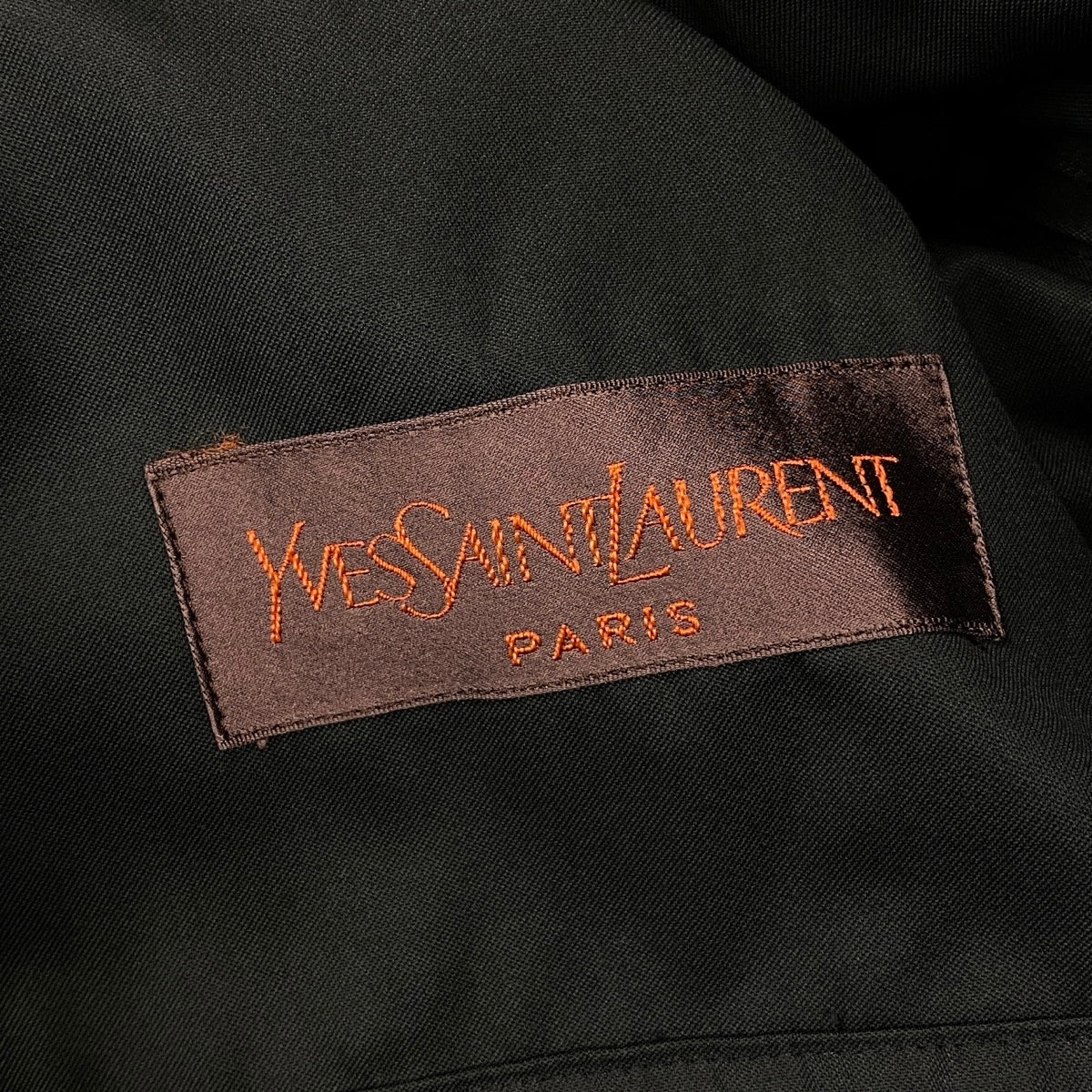 h6 Yves Saint Laurent イヴサンローラン ロングコート ウエストマーク ドロースト スタンドカラー スプリングコート ブラック レディース 女性用o07t