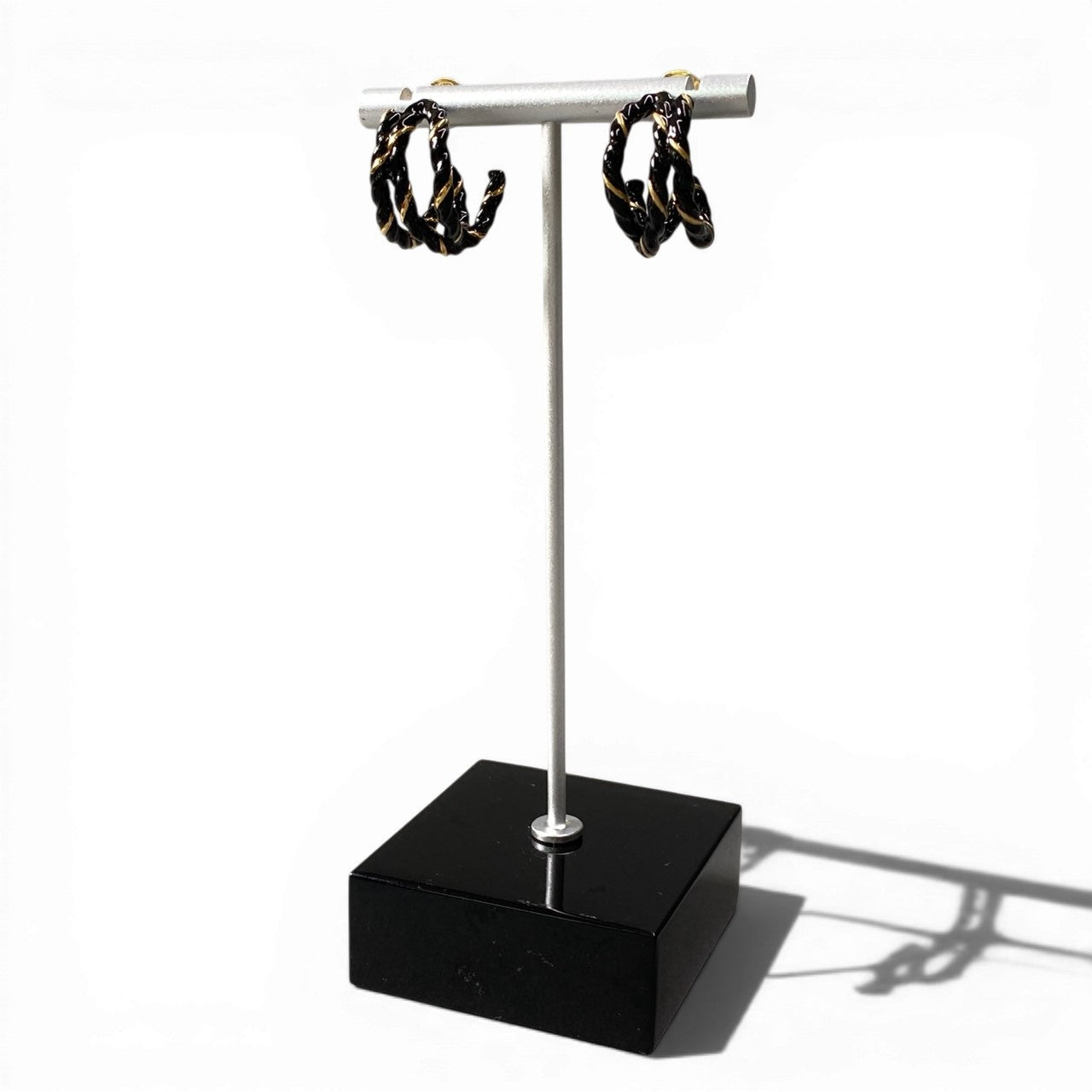 d9 Maison Margiela メゾンマルジェラ 11 レースピアス Lace Pierced Earrings ブラック ゴールド ポスト925 アクセサリー 箱有t18r