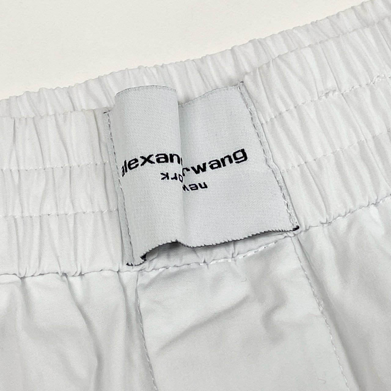 Ic2 aleander wang アレキサンダーワン ウエストロゴ ショートパンツ ハーフパンツ XS ホワイト コットン レディースu02t