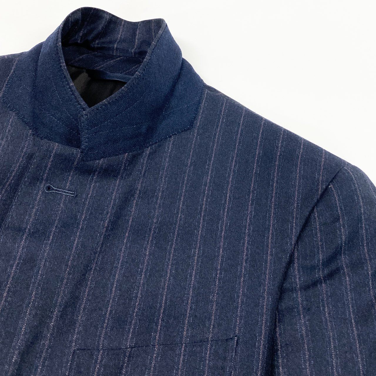 22a23 Paul Smith COLLECTION ポールスミス コレクション ゼニア生地 シングルスーツ セットアップ M ネイビー ストライプ ウール メンズu02t