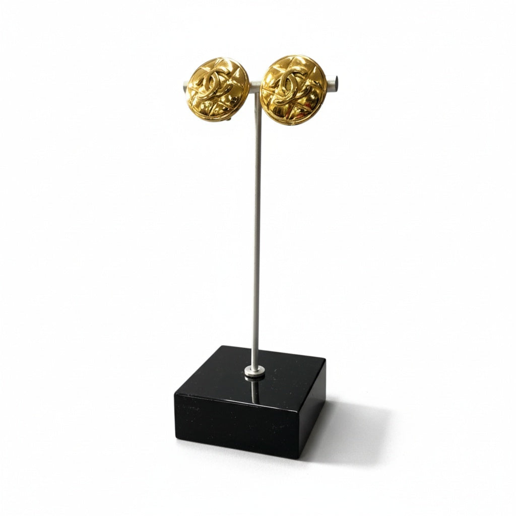 b5 Vintage Chanel Matelasse Coco Mark earringta1