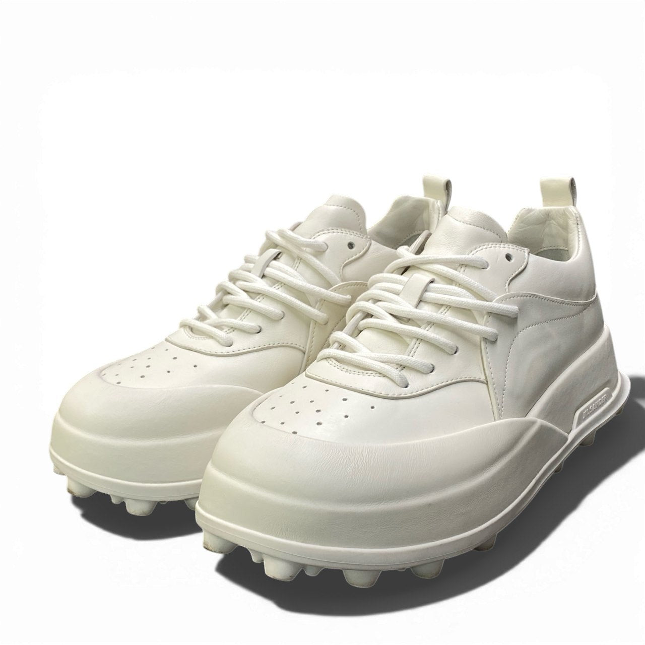 1a22 《美品》 定価￥174,900 JIL SANDER ジルサンダー ORB LEATHER SNEAKERS オーブ レザースニーカー サイズ42 ホワイト 厚底 イタリア製 シューズt18r