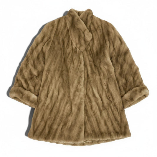 27f3 CB 希少デザイン パステル ナチュラルミンク ロングコート サイズF 茶系 最高級 本毛皮 Mink Fur Long Coatt18r